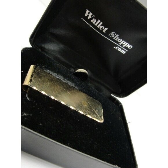 Vintage Hayward Money Clip Brushed Gold Tone Men Wallet ID Credit Card Holder - Picture 1 of 12